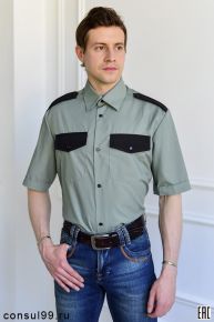 Рубашка охранника  мужская с коротким рукавом под заправку